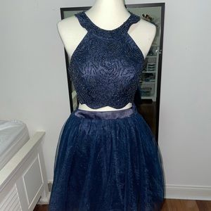 Blue formal two piece set